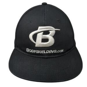 Bodybuilding Snapback Cap Black One Size Embroidered Authentic Wicked Wear